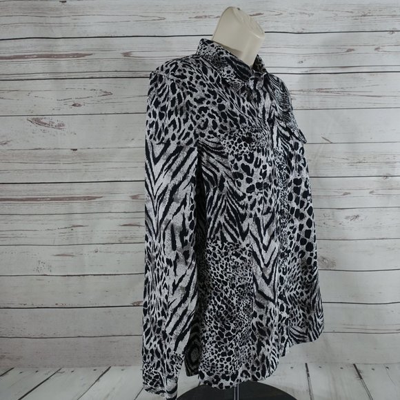 Jones New York Sport Tiger Print Blouse - Picture 4 of 9